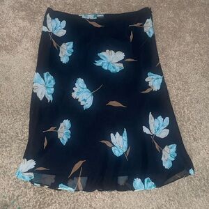 Floral Black and Blue Women's Skirt